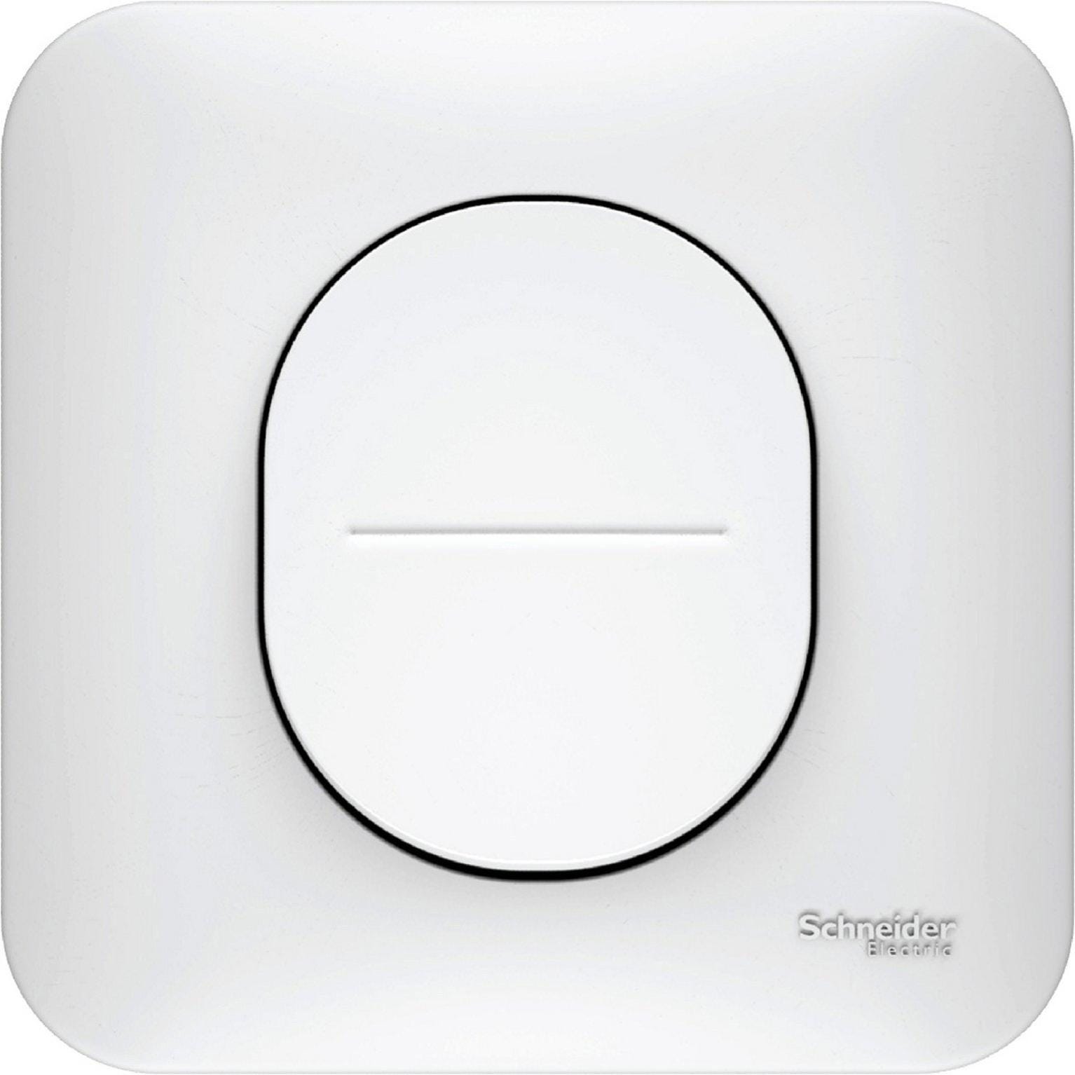 Interrupteur Va et vient Complet SCHNEIDER ELECTRIC Ovalis Blanc interrupteur-va-et-vient-complet-schneider-electric-ovalis-blanc