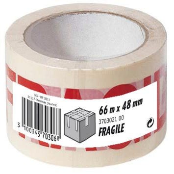 Ruban d'emballage imprimé fragile - rouleau de 66 m x 48 mm - SCOTCH
