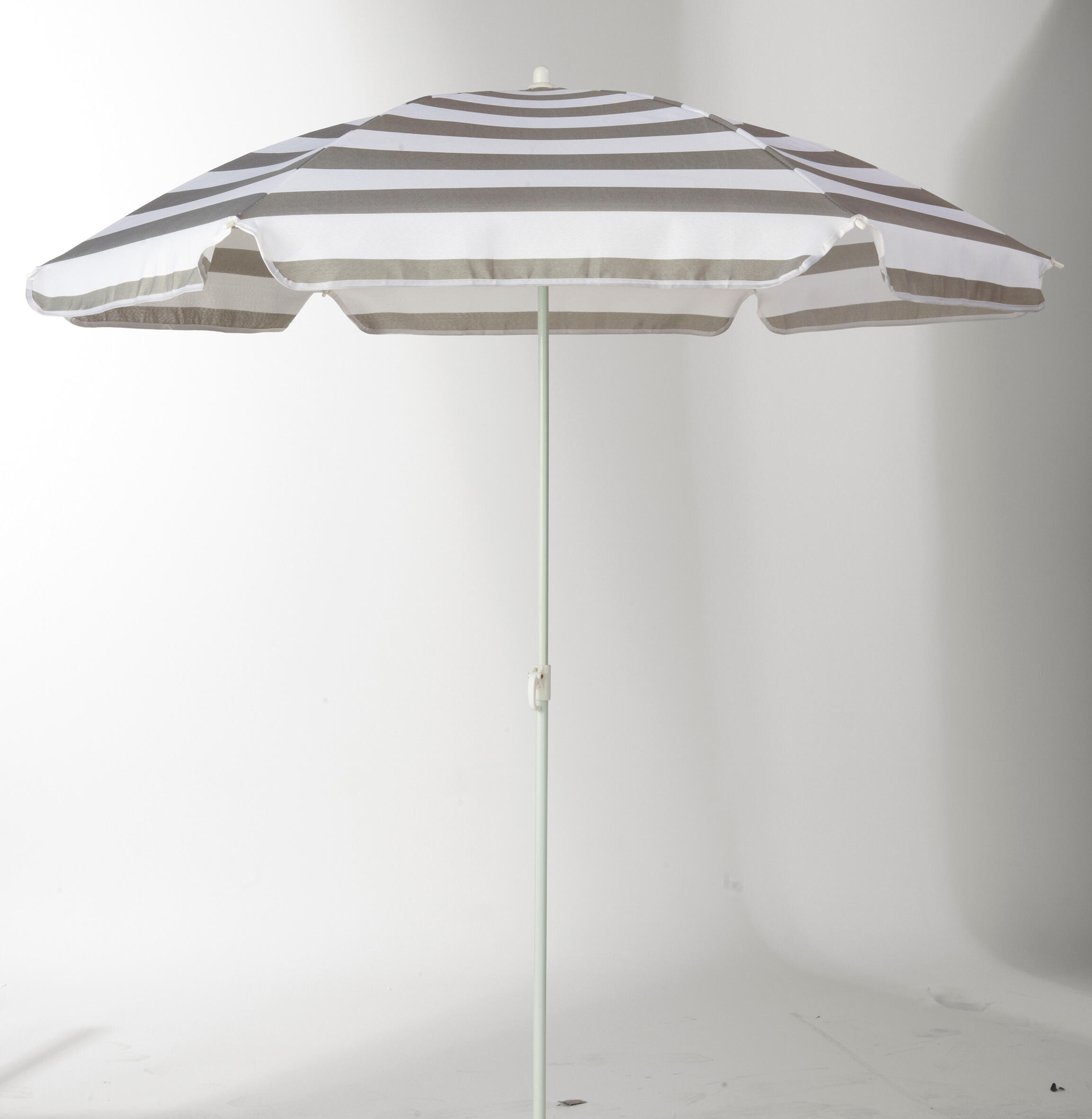 Parasol Droit Biarritz Blanc / Gris Rond, L.180 X L.180 Cm | Leroy Merlin