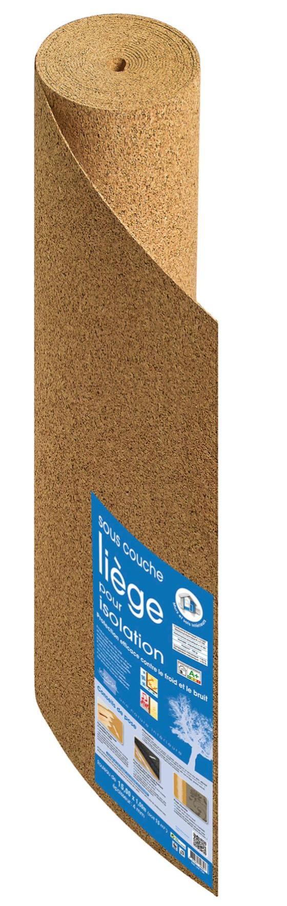 Rouleau isolant liège mur / sol SDL l.1 x L.15 m x Ep.4 mm Leroy Merlin