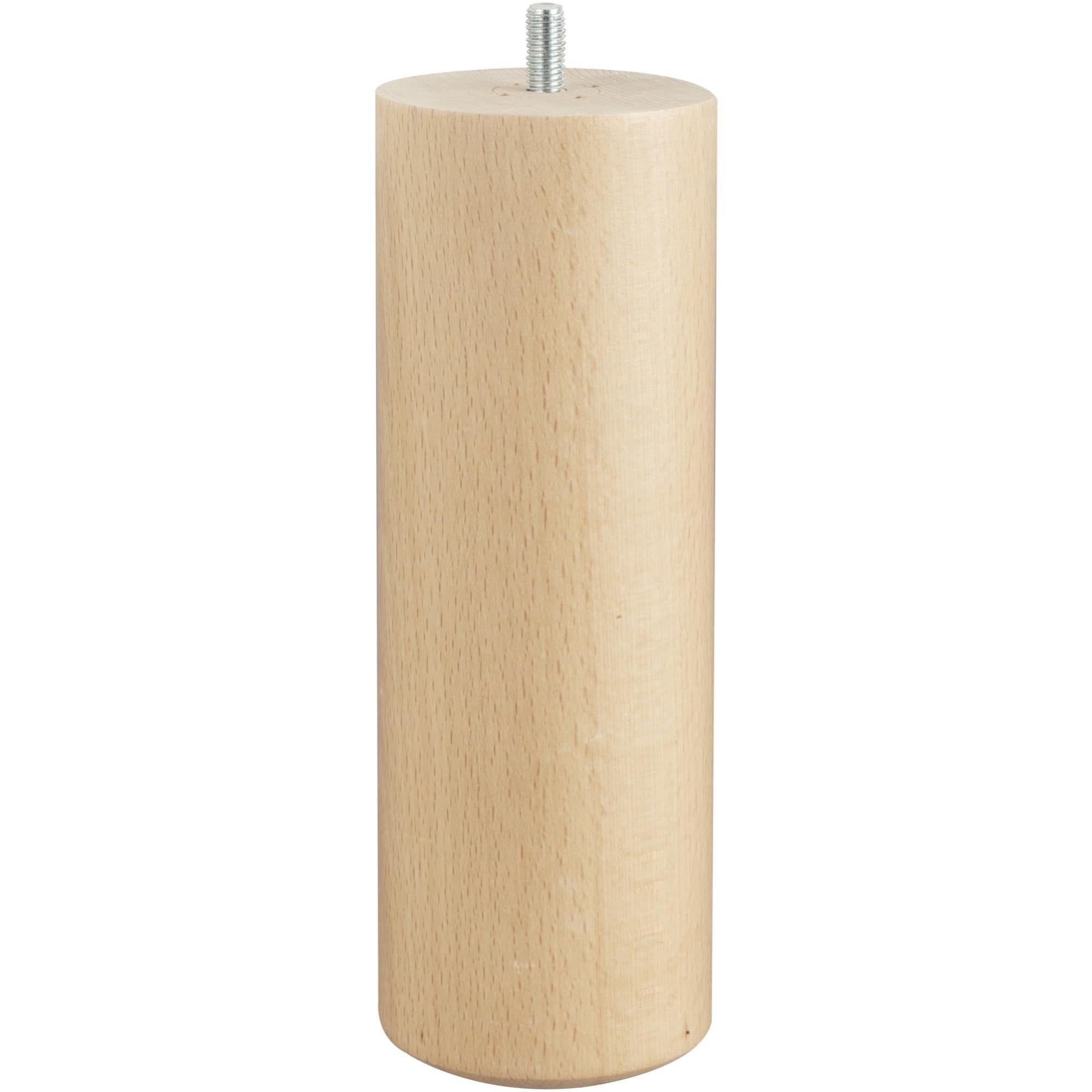Standard sommier Bois tapissier Wood Select Pied cylindrique Vernis Section 6cm