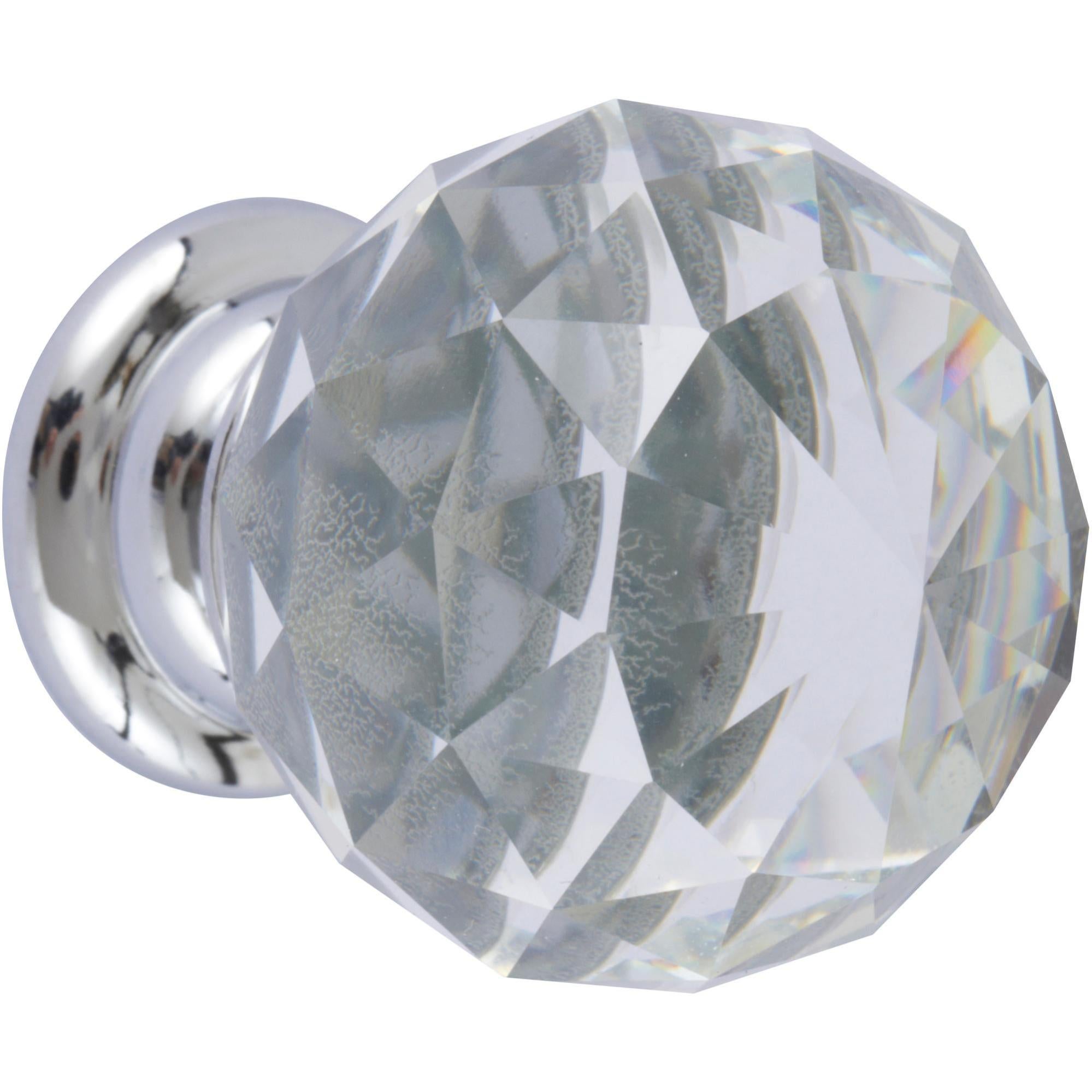 Boutons de Porte en Cristal,10 Pièces Poignées Boutons Poignee de Meuble Diamant avec Boutons de Vis pour Les Tiroirs 