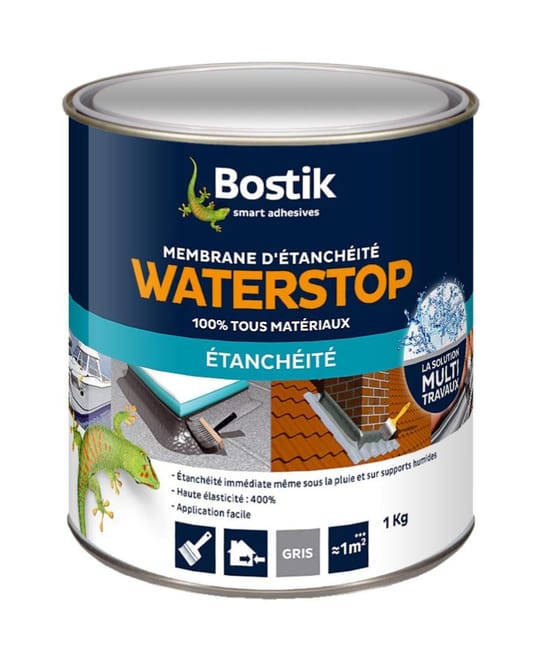 Revêtement d'étanchéité Water stop, BOSTIK gris 1 kg - 1
