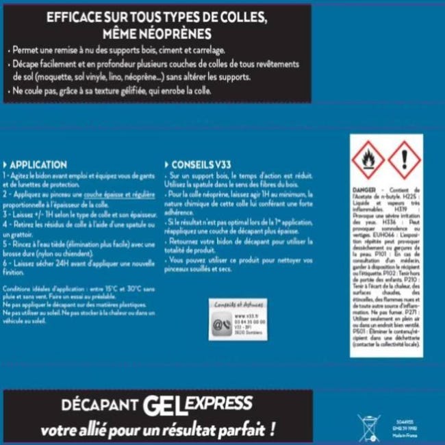 Décapant Gel Express Multi-supports V33