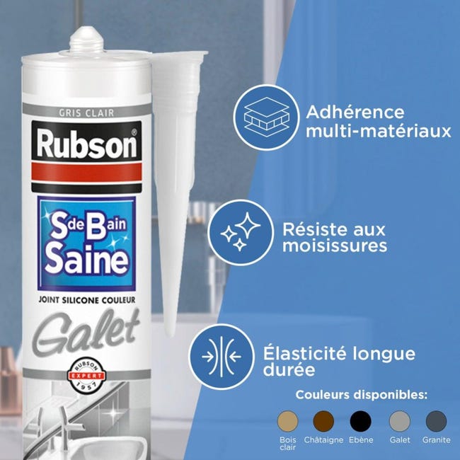 Silicone sanitaire 450 gris clair, masse d´étanchéité haut de gamme à base  de silicone 310ml - Banyo