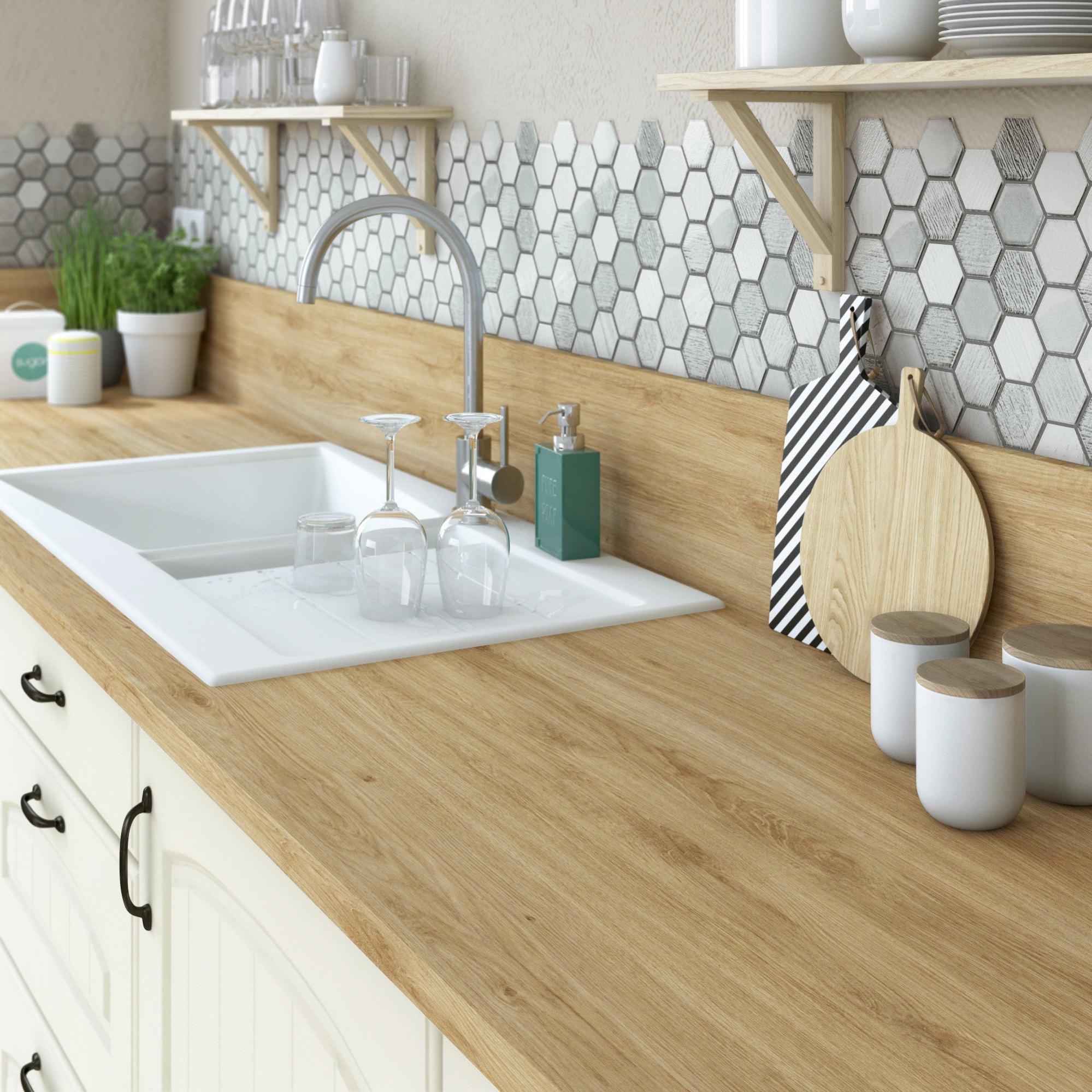 Plan De Travail Stratifi Effet Ch ne Naturel Mat L 315 X P 65 Cm L 65 Plan De Travail Stratifi Effet Ch ne Naturel Mat L 315 X P 65 Cm L 65
