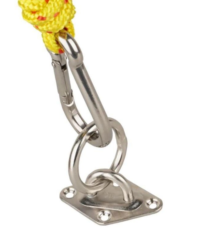 Pontet sur platine anneau inox, 64 mm