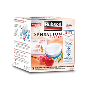 Rubson Sensation Relax - Recharges universelles pour absorbeur d'humidité  parfum lavande (2 x 300 g) – 3 en 1 anti-humidité, anti-odeur et agréable