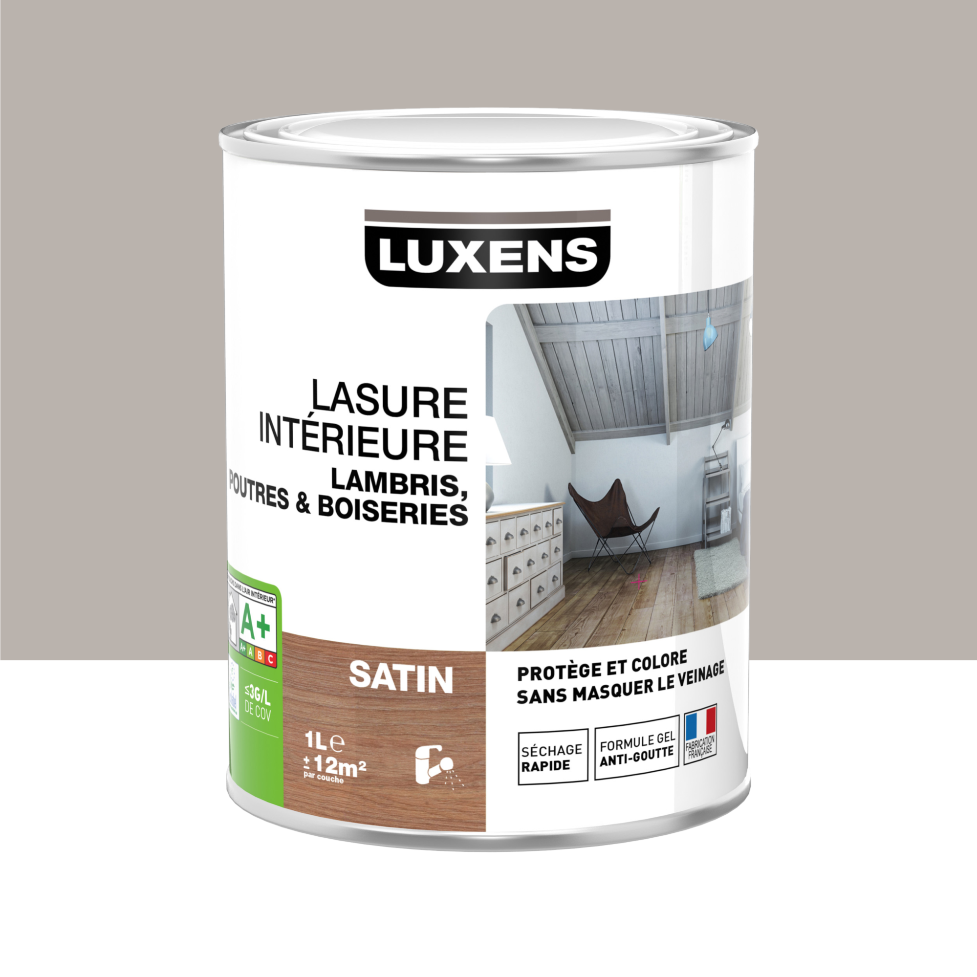 Lasure Interieure Poutre Et Lambris Luxens Gris Poivre N 5 Satine 1 L Leroy Merlin