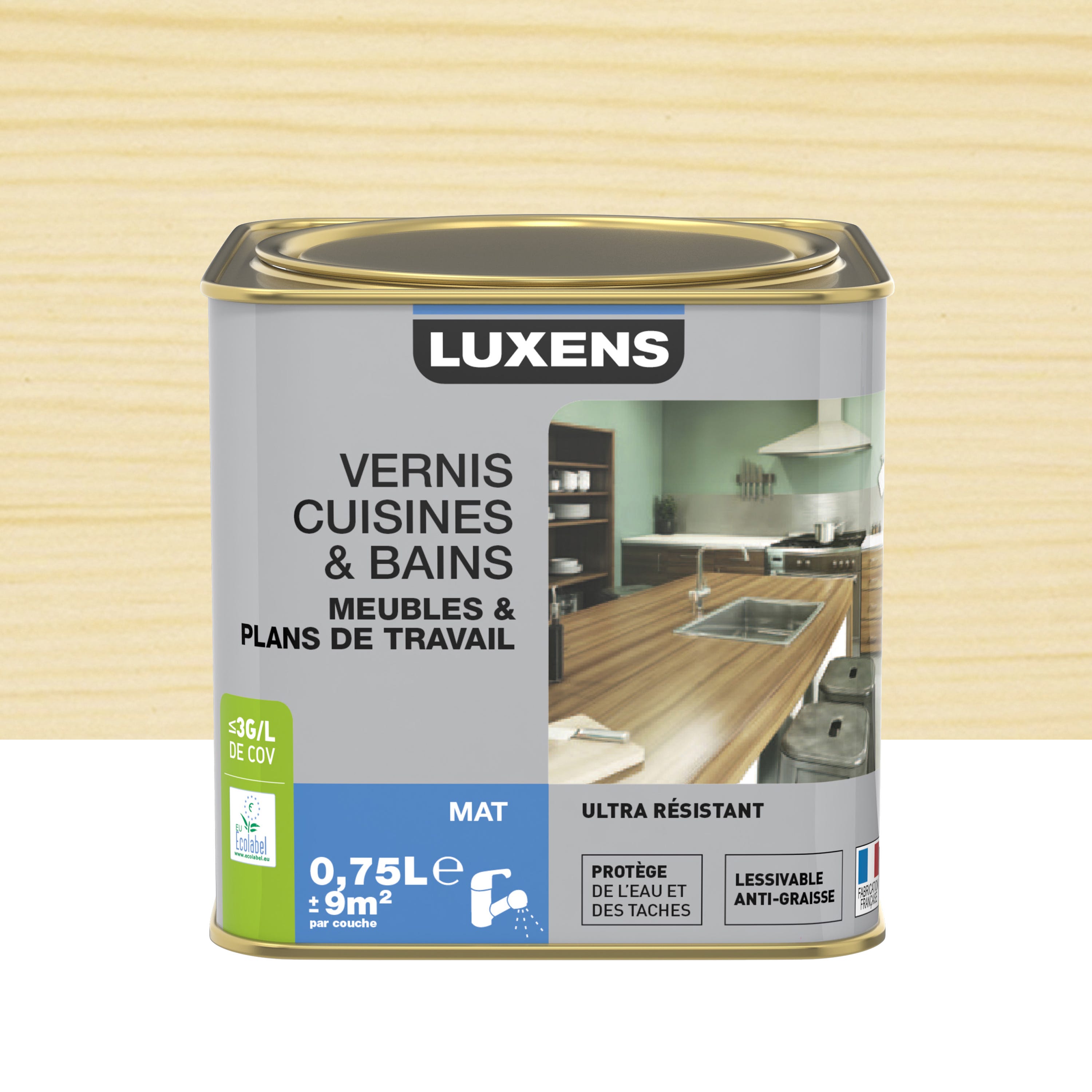 Vernis cuisine et bain LUXENS, incolore mat, 0.75l