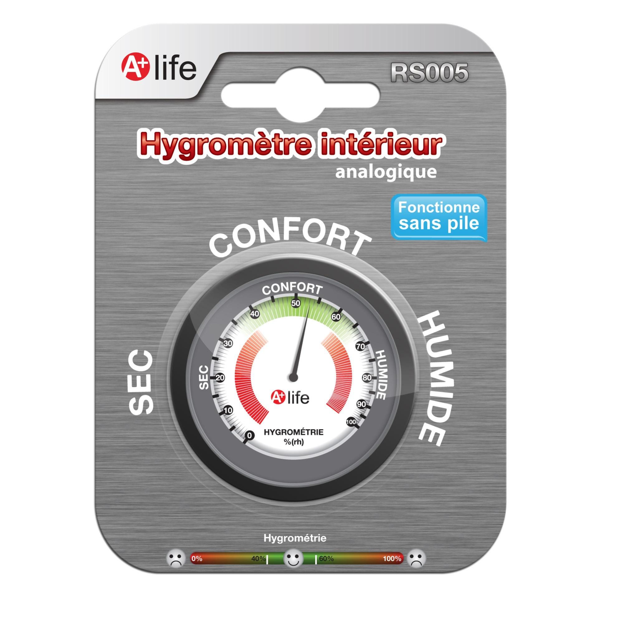 Thermomètre hygromètre analogique intérieur / extérieur pas cher