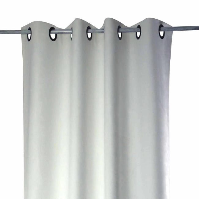 Rideau tamisant, Pharell, coton gris clair l.140 x H.280 cm INSPIRE