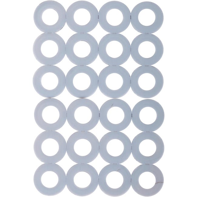 24 rondelles plastiques haute densité (ptfe) 3M en nylon , Ø 6.5 mm