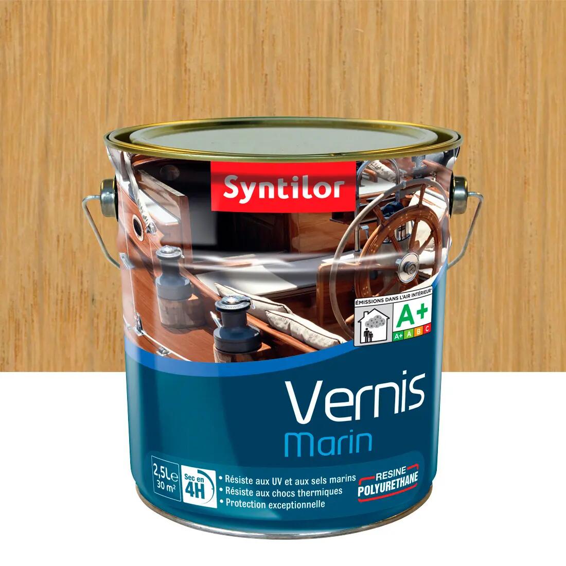Vernis marin pour bois extérieur SYNTILOR incolore mat 2.5 l