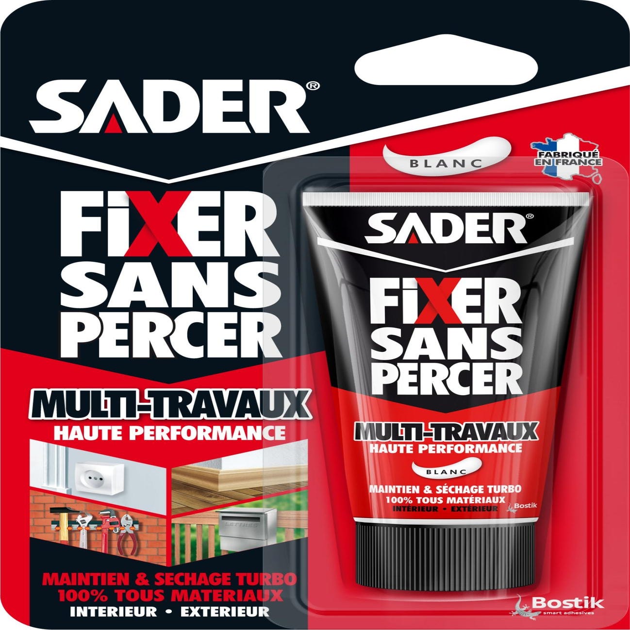 Sader Fixer Sans Percer – 100% Matériaux – Tous Supports – Mastic
