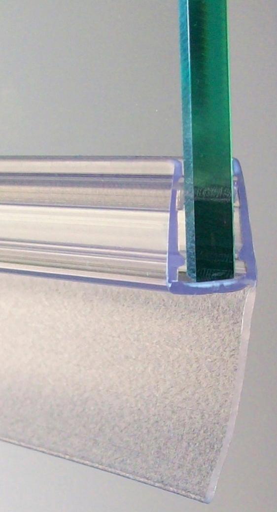 Joint d'étanchéité longue lèvre translucide, L.100 cm pour verre Ep. 4 à  6mm