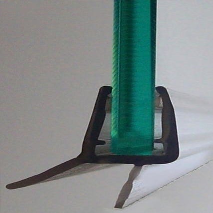 Joint d'étanchéité longue lèvre translucide, L.100 cm pour verre Ep. 6 à 8  mm
