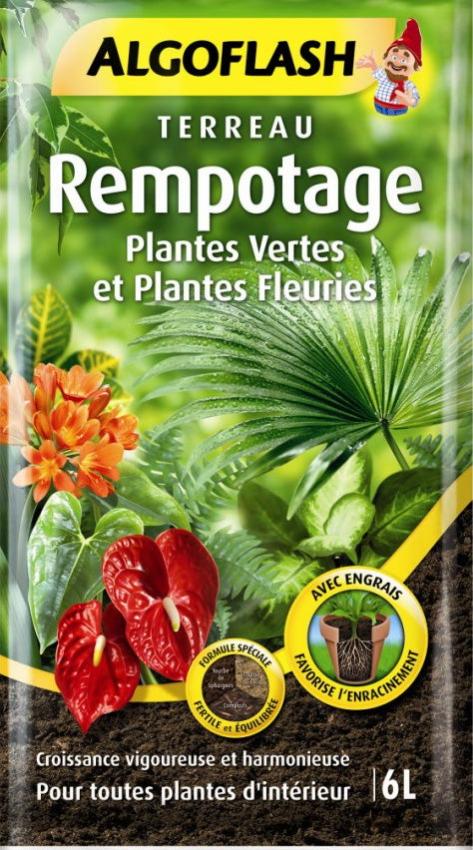 Terreau Rempotage, Plantes Vertes & Plantes Fleuries Algoflash