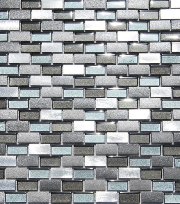 Mosaïque Murale Gris Noir Pierre/verre - 30x30cm, Pour Cuisine Ou Salle De Bain, Neuve