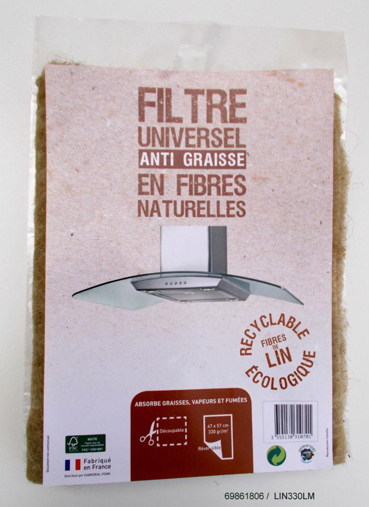 Filtre hotte écologique en fibre naturel de lin anti-graisse WPro