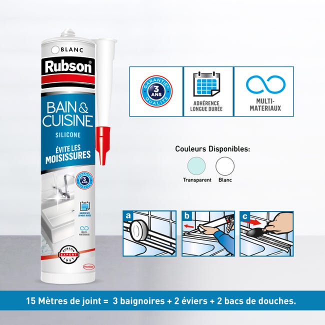 Bain & Cuisine RE-NEW mastic sanitaire blanc à base de silicone 1 x 100 ml  & Outils Enlève Joint - permet d'éliminer facilemen[802] - Cdiscount  Bricolage