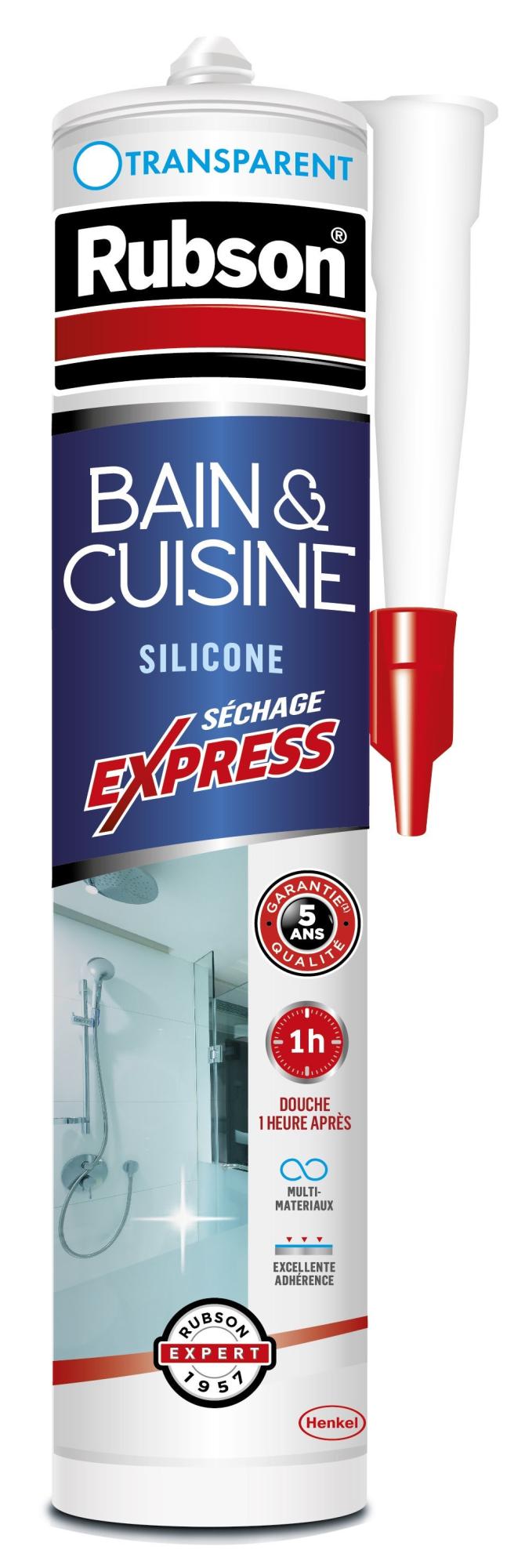 Mastic bain & cuisine express, joint silicone longue durée, étanche -  transparent 280 ml - Brico Dépôt