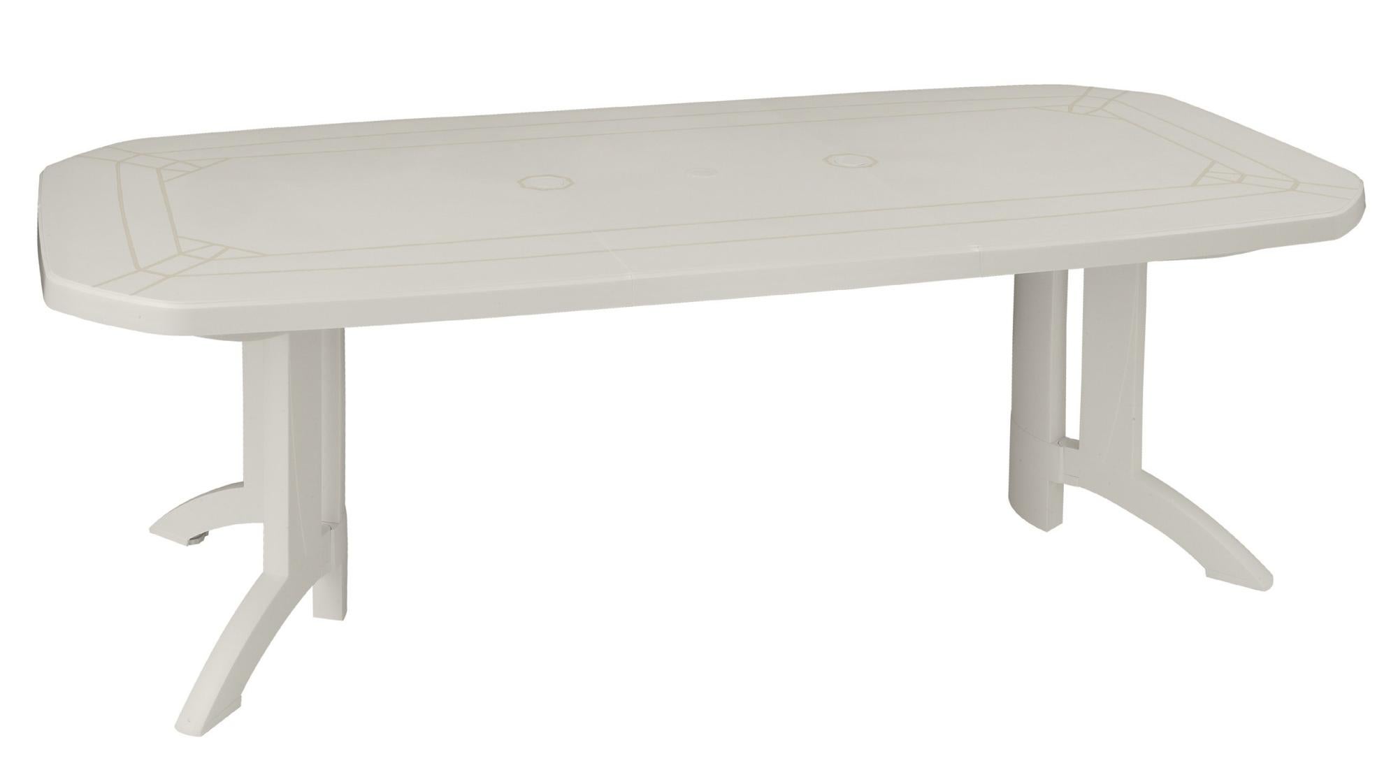 Table de jardin GROSFILLEX Véga rectangulaire blanc 10 personnes