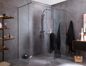 Paroi de douche miroir 120 cm x 200 cm MAORA verre securit 8 mm