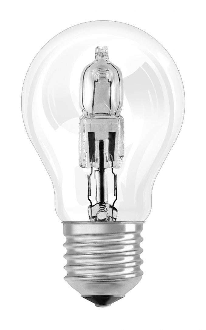 3 ampoules standards halogènes 57W, OSRAM, E27 lumière chaude (environ