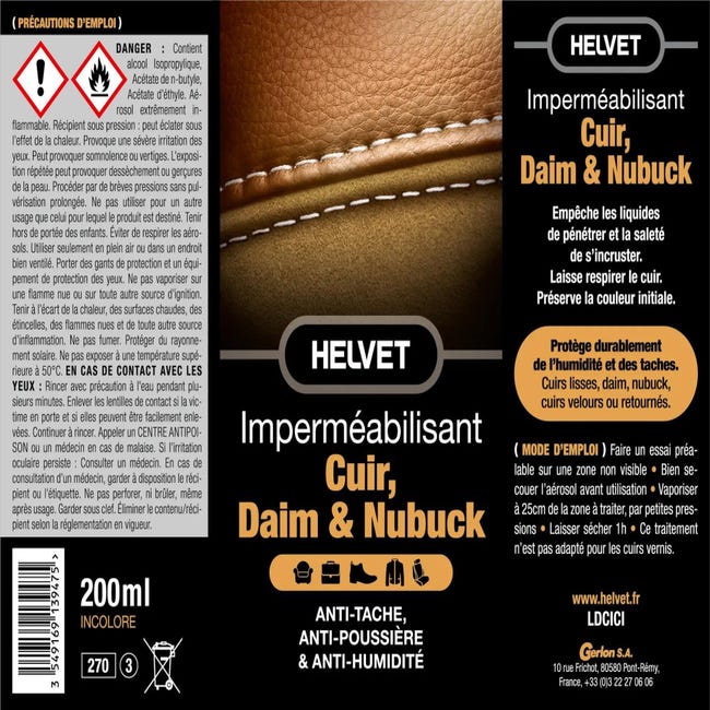 Imperméabilisant Tous cuirs , Daim et Nubuck 200ml