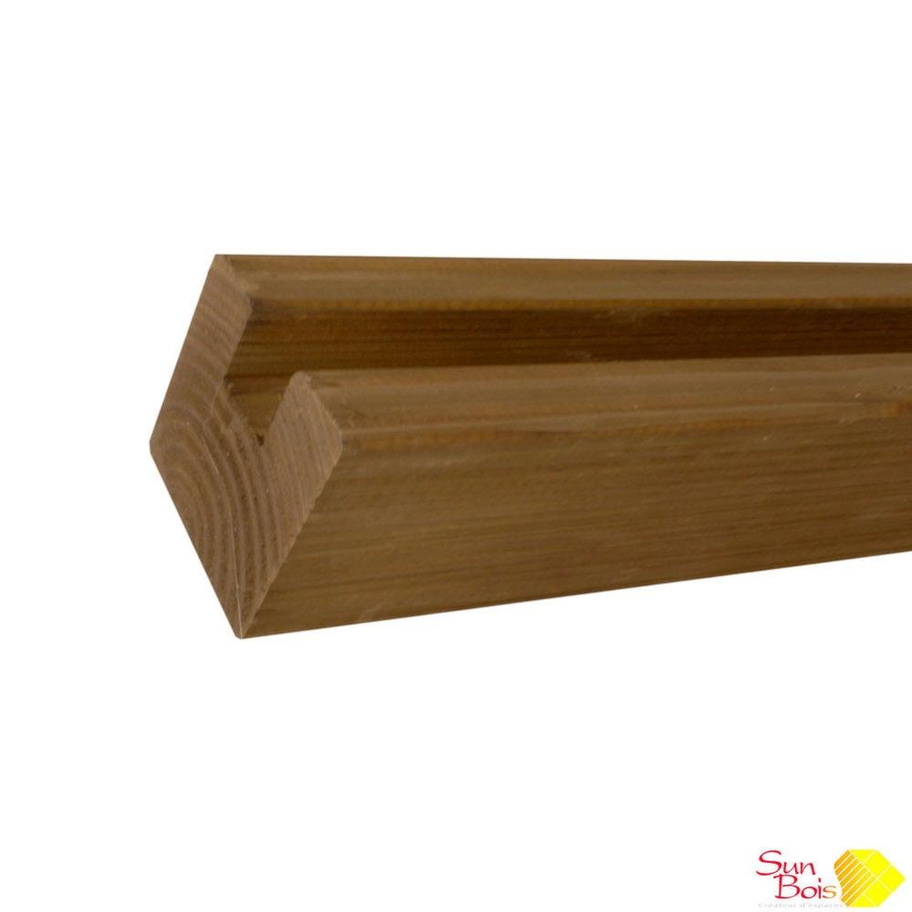 Poteau bois en u Douglas marron, H.220 x l.7 x P.7 cm Leroy Merlin
