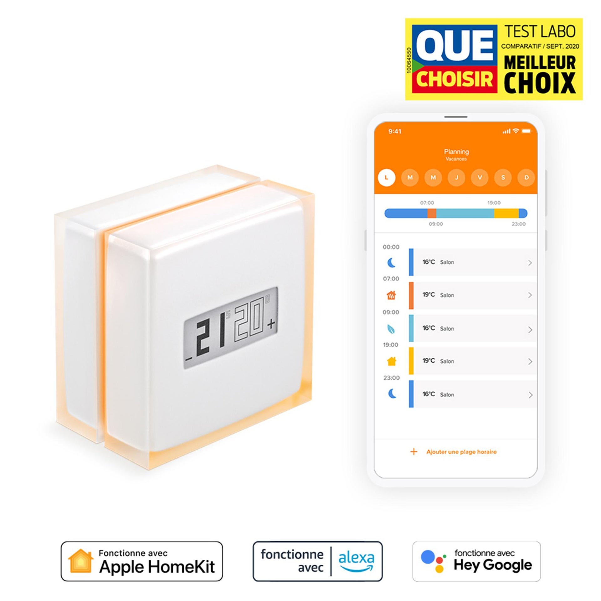 Thermostat connecté et intelligent filaire ou sans fil NETATMO Leroy