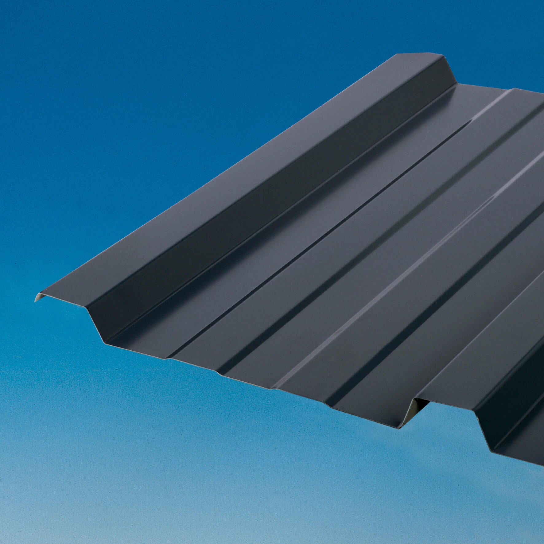 Plaque de toiture nervuré acier gris l.1.05 x L.2 m, ep.0.63 mm