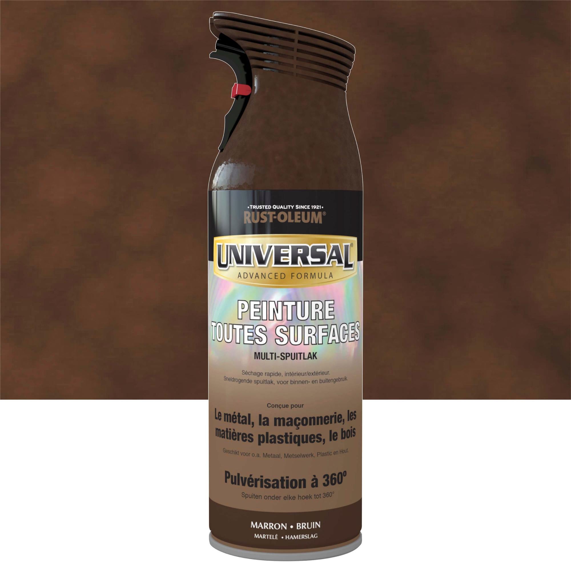 Rust Marron Peinture aérosol Multi-materiaux RUST-OLEUM, marron martelé, 0.4 l ...