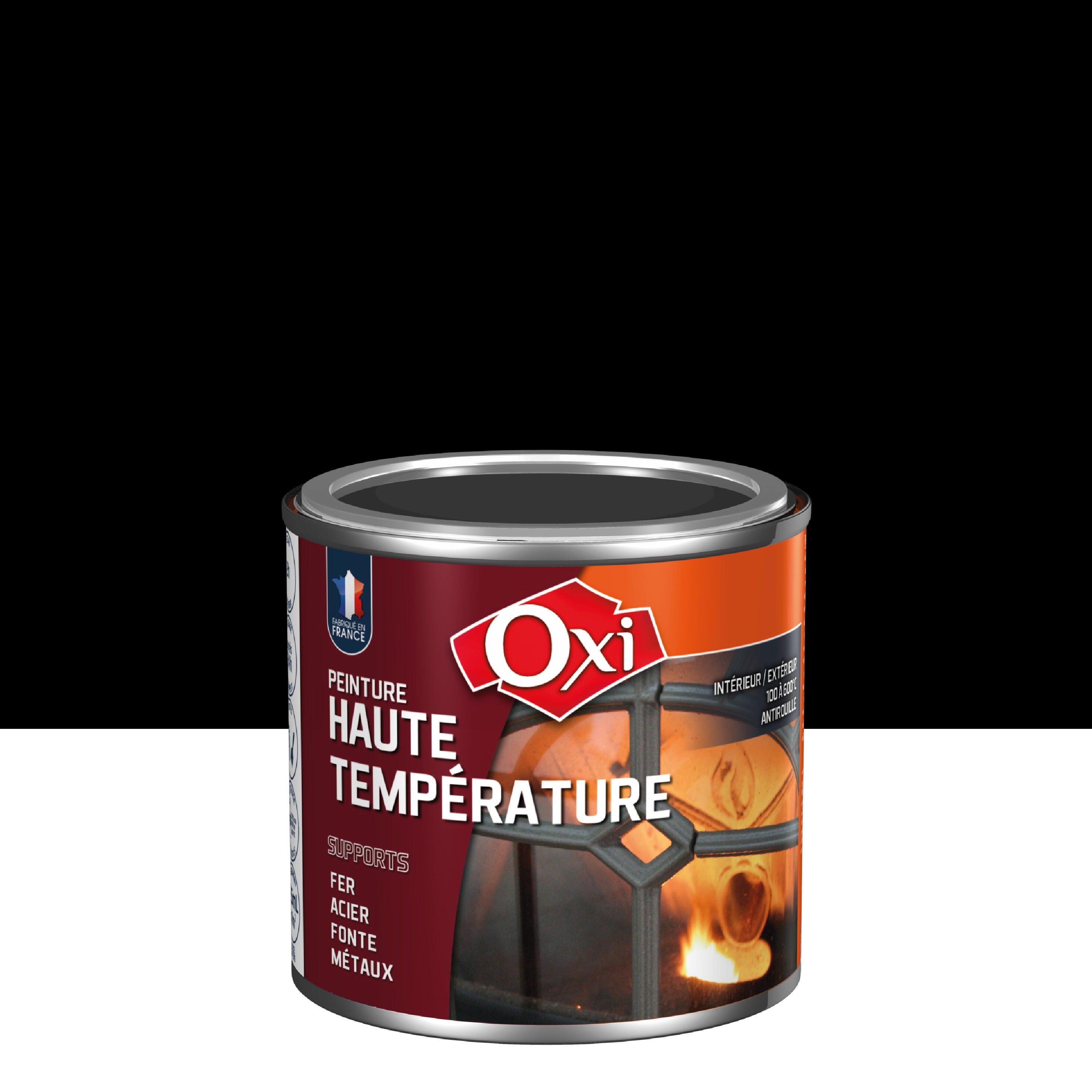 Peinture radiateur noir satin OXI Haute température 0.125l