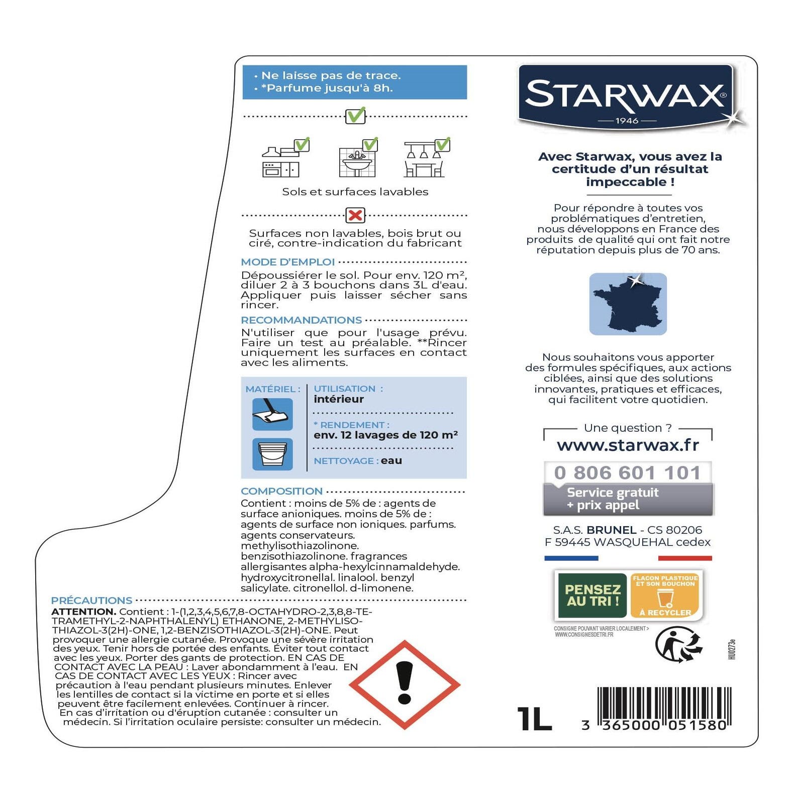 Nettoyant surpuissant Starwax - Flacon 1 l de Nettoyant multi-usages