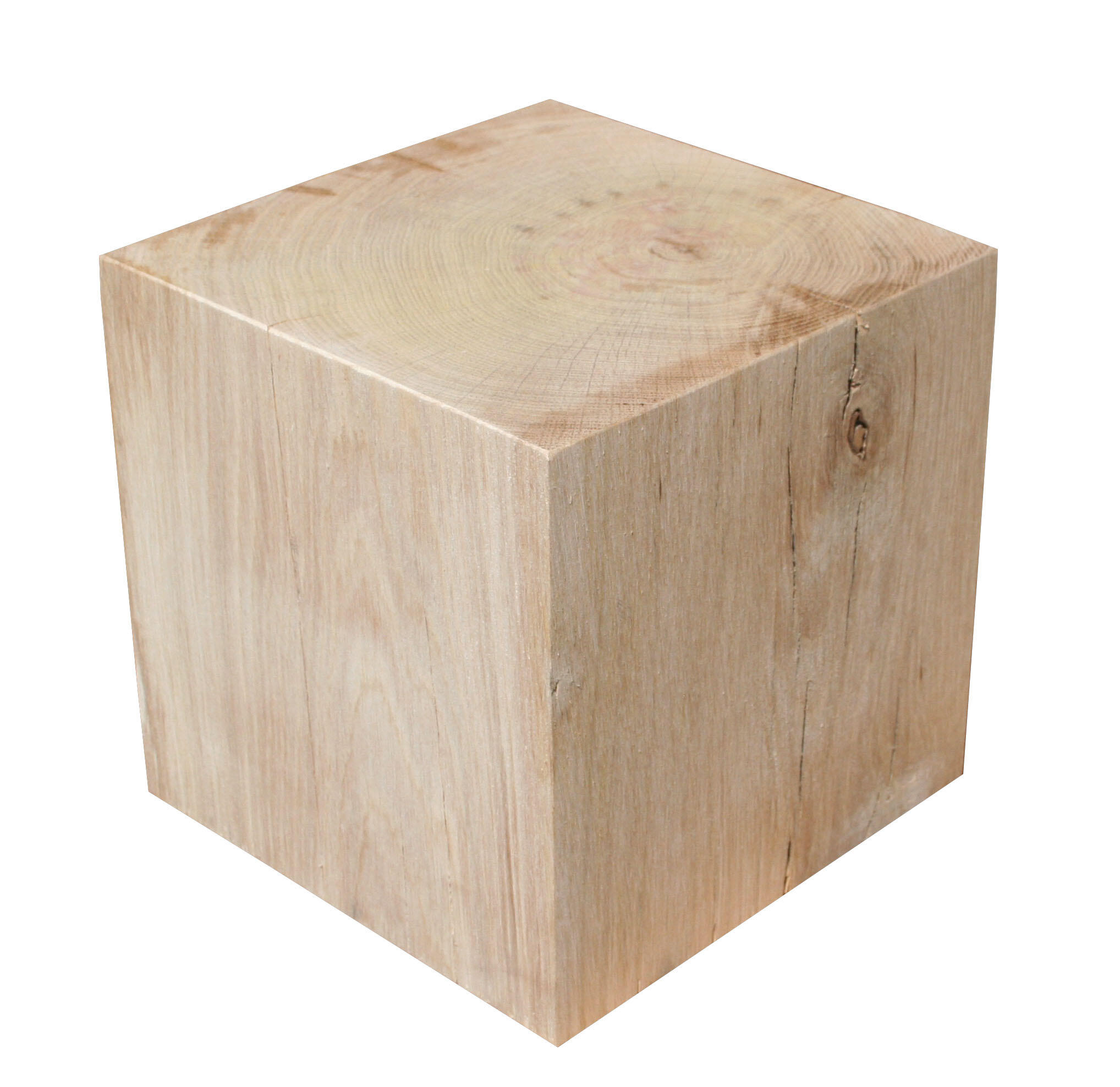 Cube chêne raboté 4 faces, 19 x 19 x 19 cm
