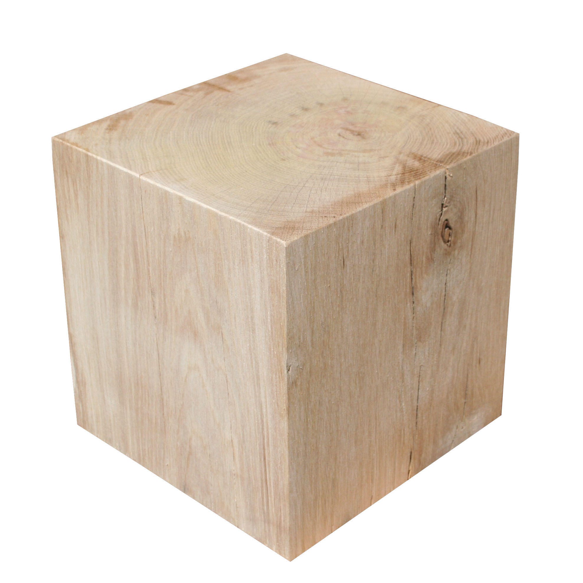 Cube chêne raboté 4 faces, 19 x 19 x 19 cm