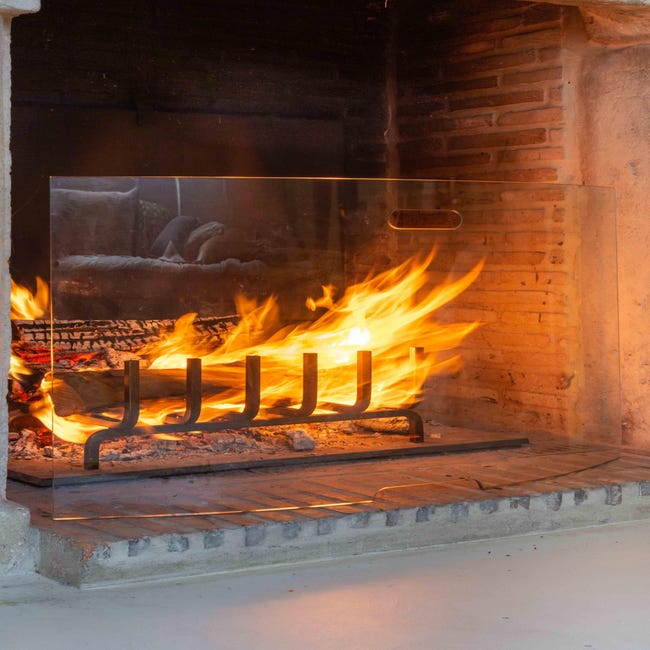 Pare-feu large pour cheminée ou poêle - pare-étincelles - 3 volets