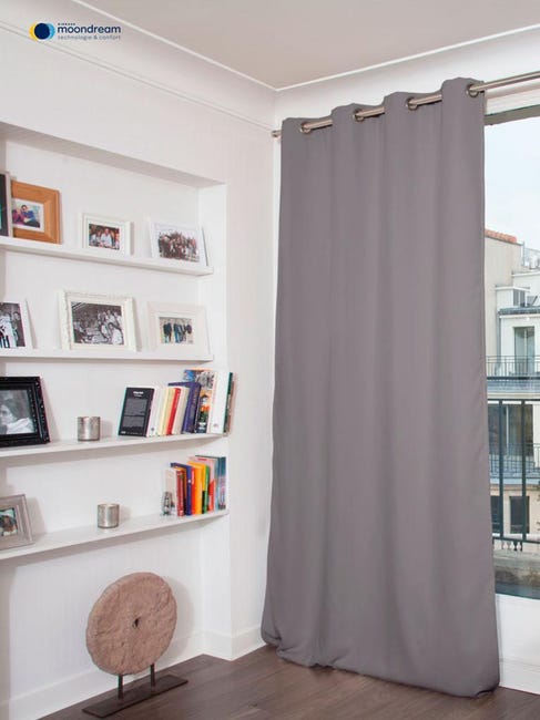 Rideau occultant thermique phonique, Moondream plus gris plume l.140 x H.260 cm | Leroy Merlin rideau phonique moondream