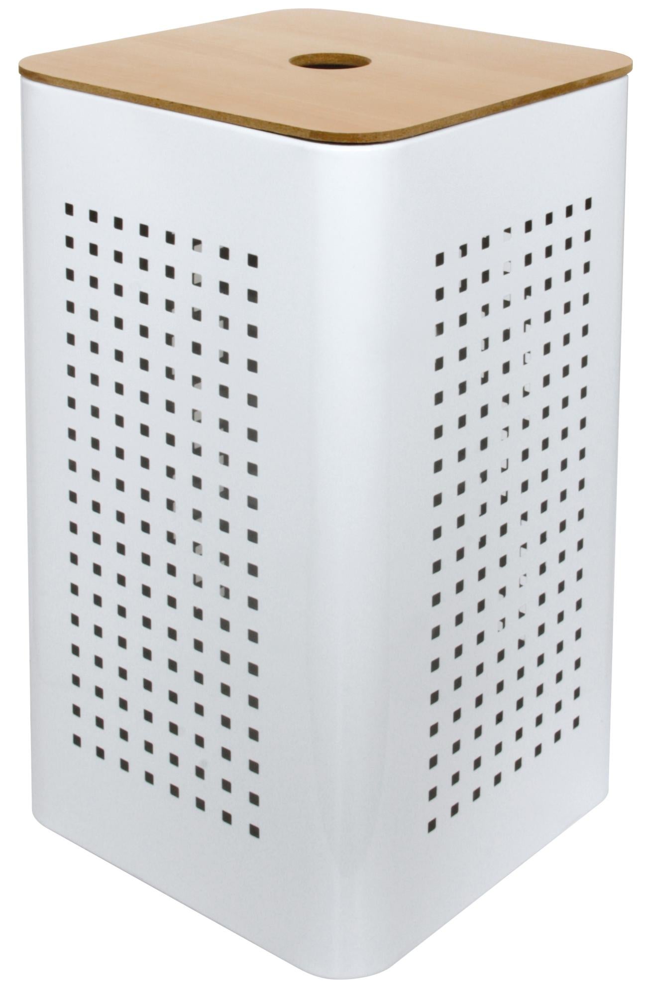 Panier à linge métal White, blanc, l.30 x H.50 x P.30 cm Leroy Merlin