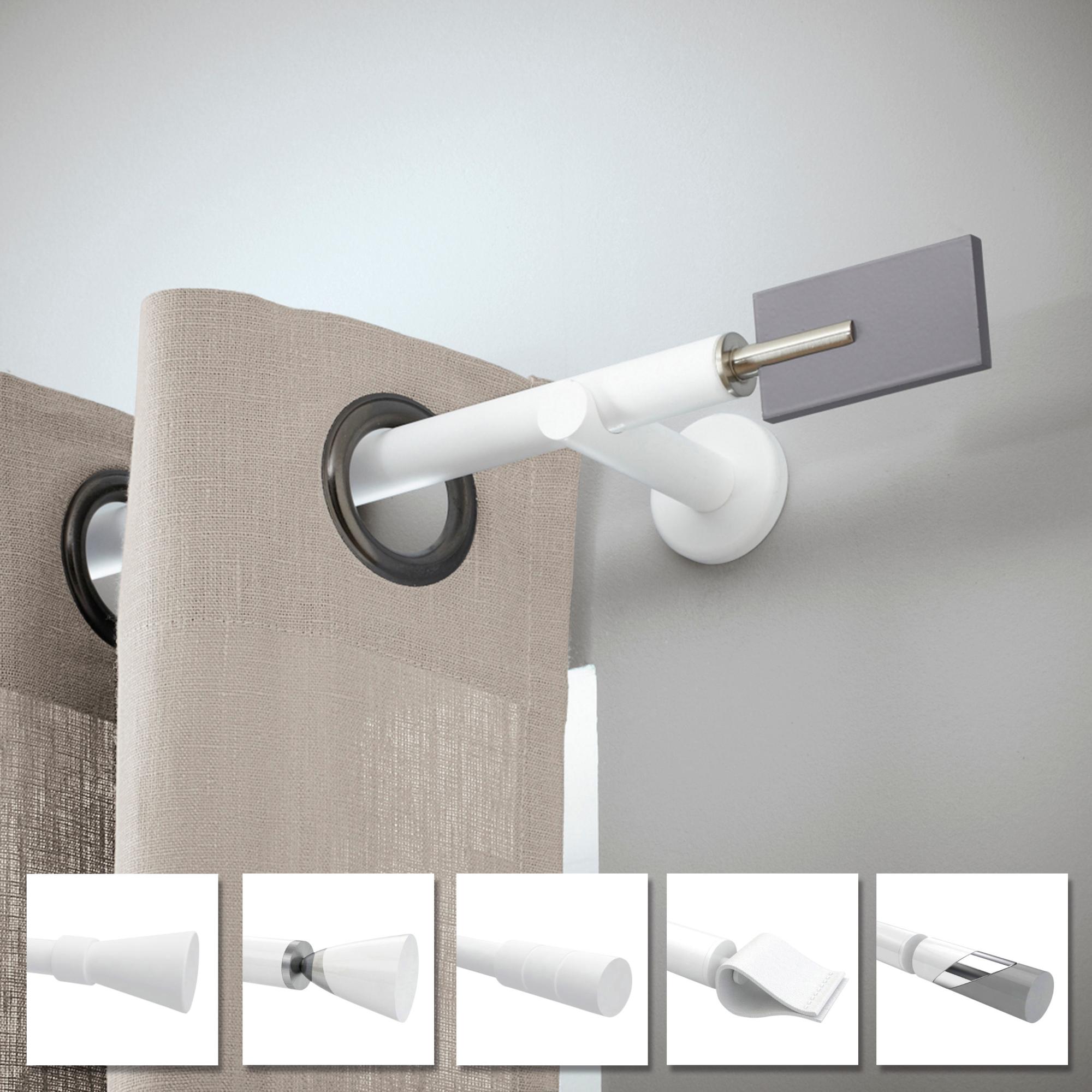 Lot De 2 Embouts De Tringle à Rideaux En Aluminium - Finition Argentée - Pour Tringles 28mm