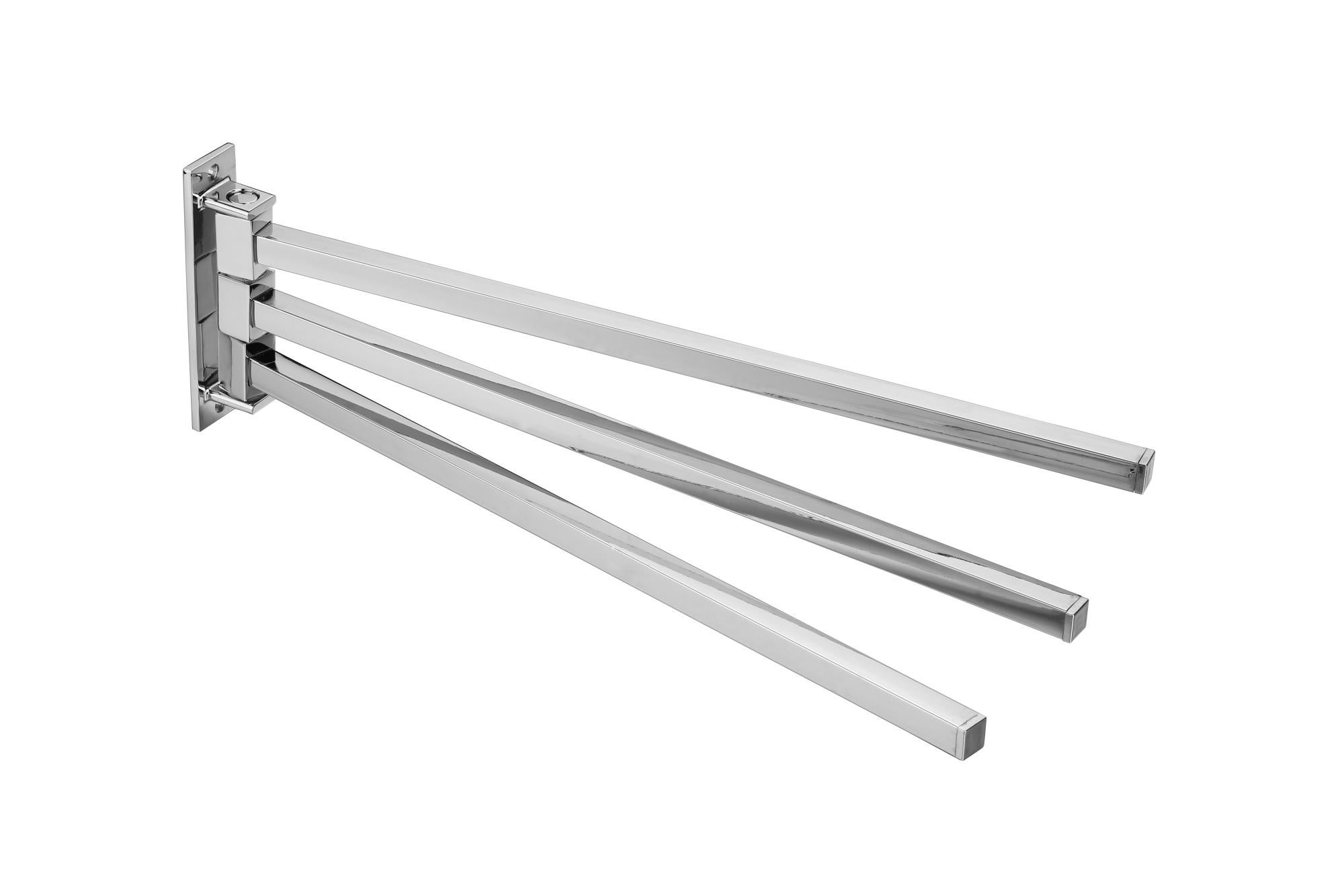 Porte-Serviettes SPRINGOS 3 Barres Mobiles - Métal Doré Autoportant, Hauteur 86cm, Design Élégant Pour Salle De Bain