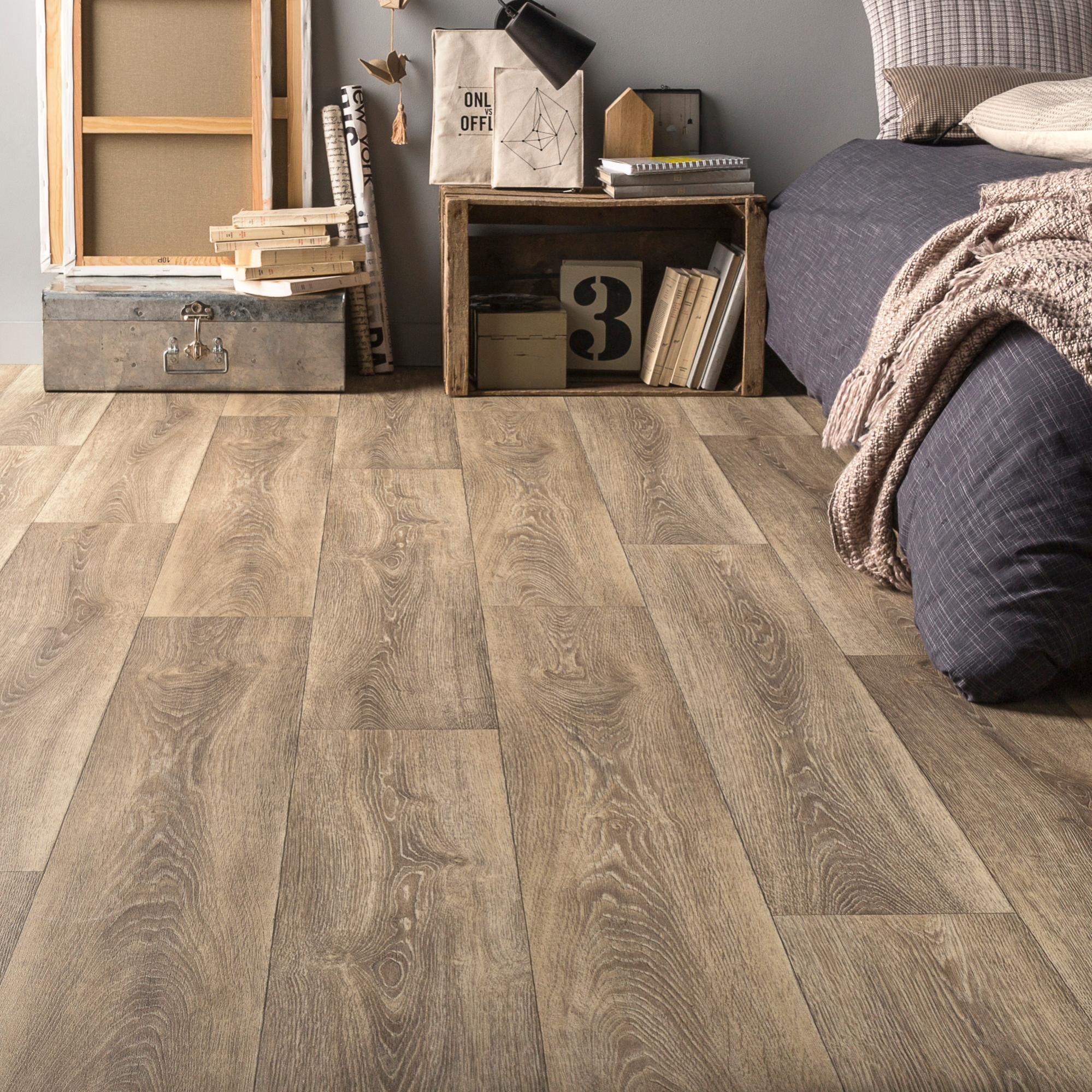 Sol PVC bois naturel bourbon l.4 m Leroy Merlin