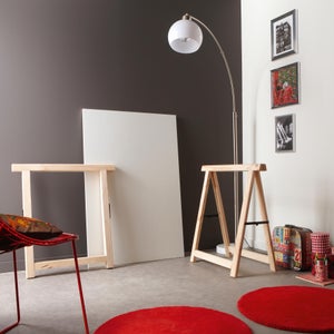 Dessus de bureau plateau de table, table à manger 100x50x2,5 cm bois massif  de pin meuble pro frco19747 - Conforama