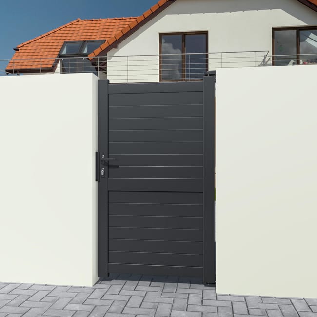 Portillon Battant Primo Lima L 100 X H 180 Cm Anthracite Leroy Merlin Portillon Battant Primo Lima L 100 X H 180 Cm Anthracite Leroy Merlin