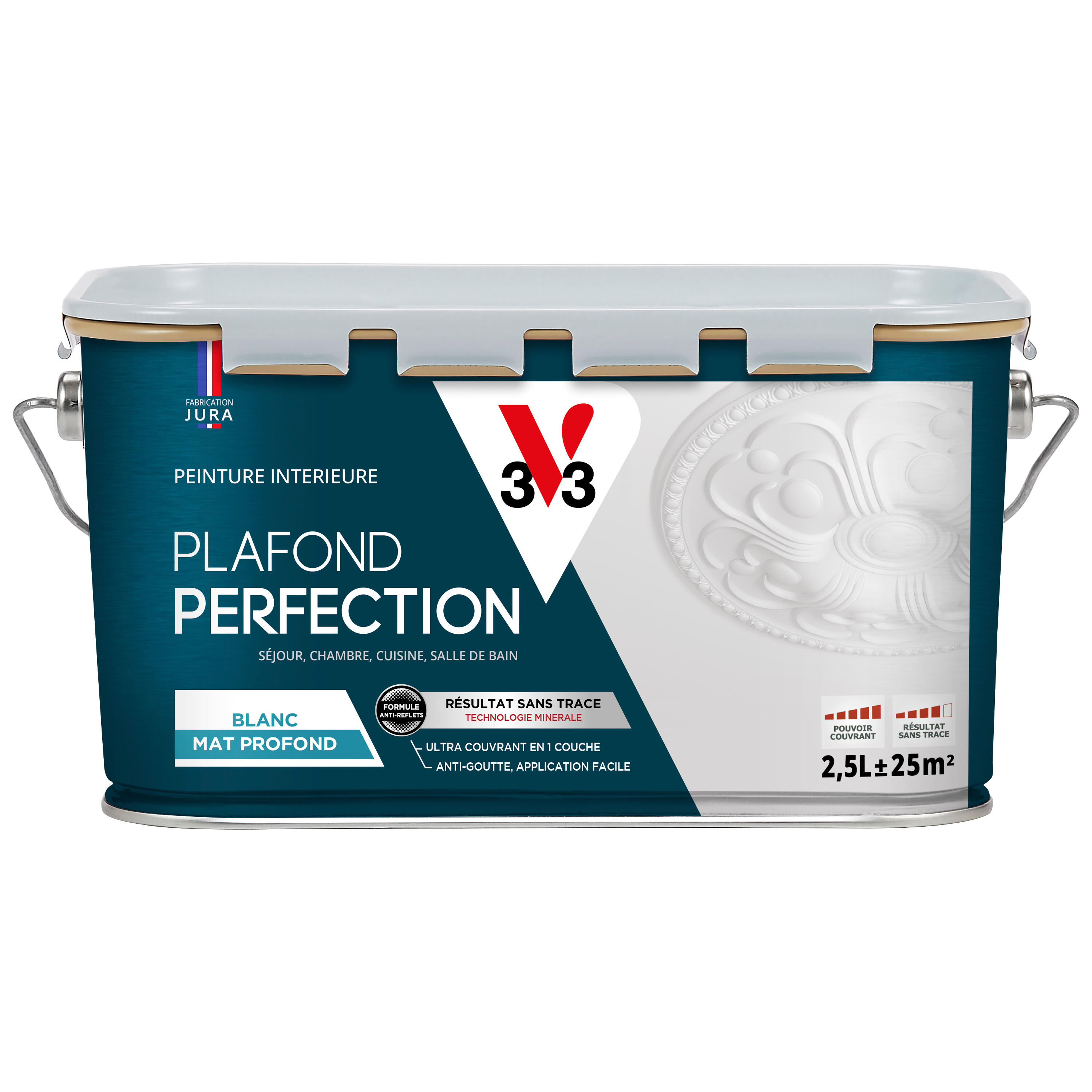 Peinture plafond blanc mat V33 Perfection 2.5l | Leroy Merlin