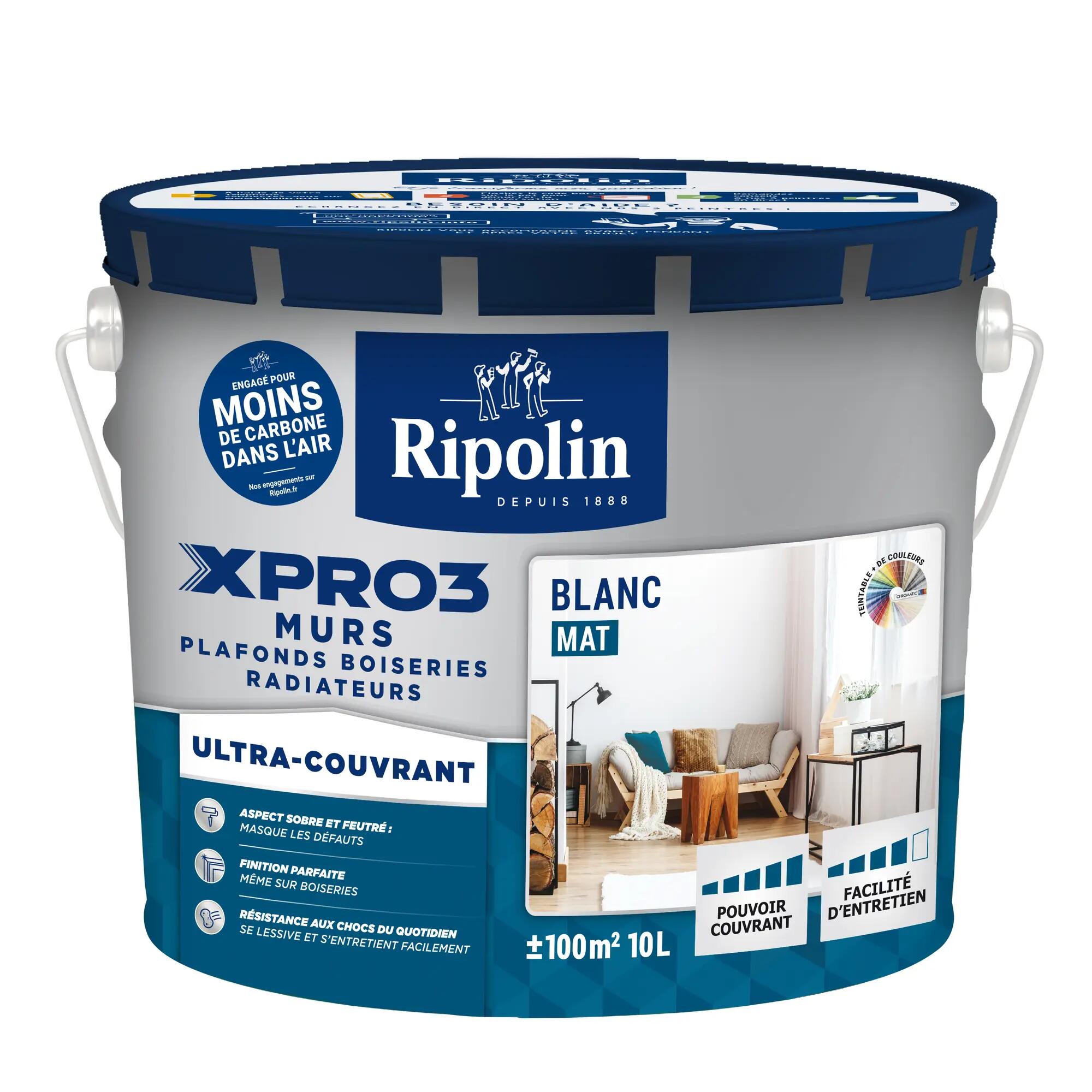 Peinture mur blanc mat RIPOLIN Xpro3 10l
