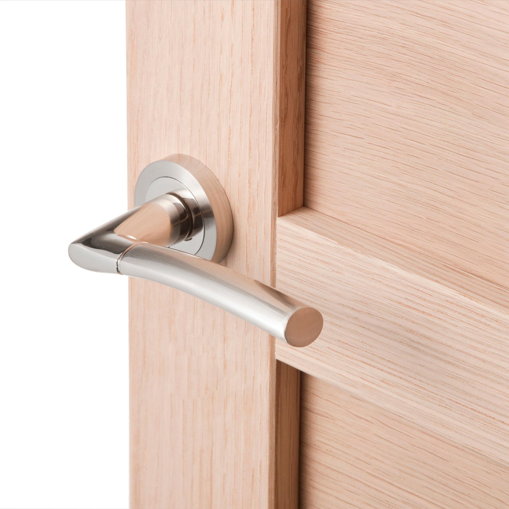 Emuca - Poignée de porte intérieur, ensemble de poignées de porte avec  plaque 43x250 mm, Aluminium et zamak, Nickel satiné. : : Bricolage