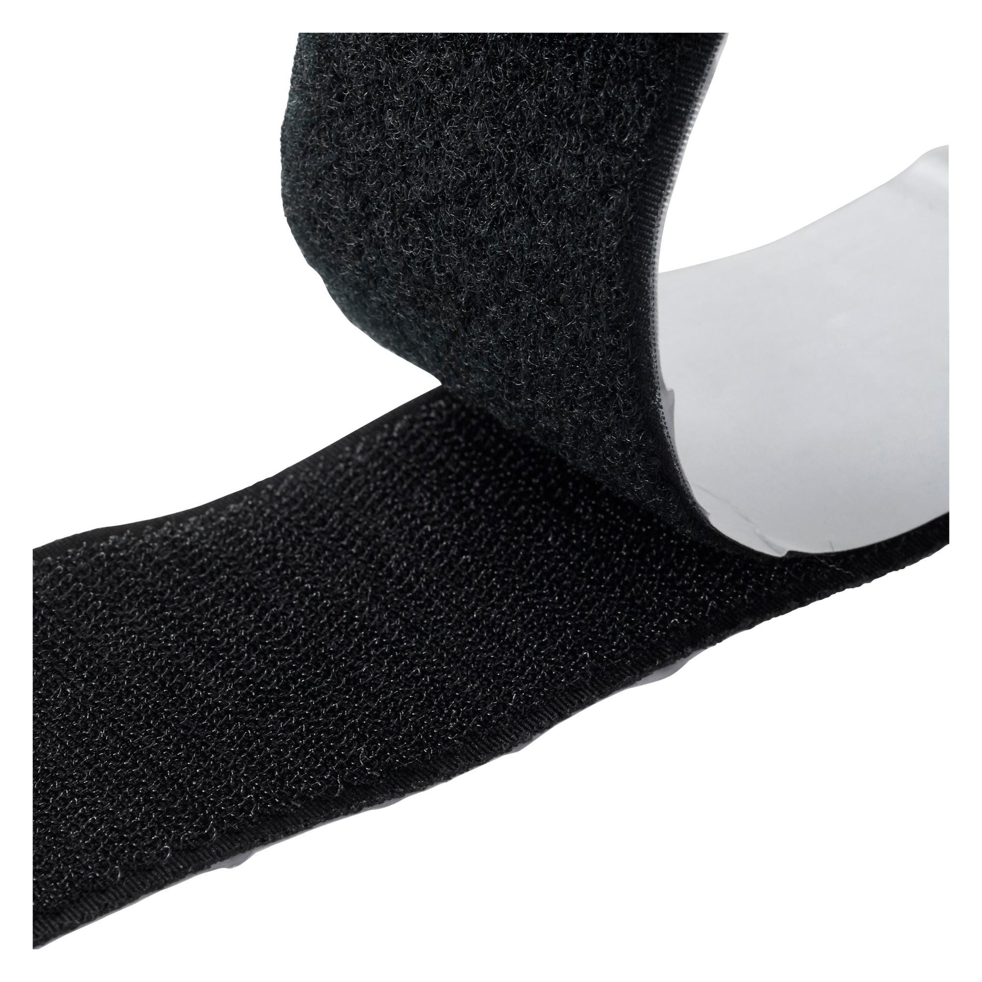 Attache rectangulaire noire à endos adhésif pour tissus de marque VELCRO